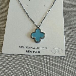 Stainless Steel Blue Pendant Necklace